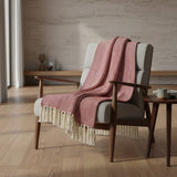 Plaid en coton Bordeaux motifs chevrons I Artisanat du Portugal en ligne Plaid en coton "Chevrons" - Bordeaux