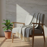 Plaid en coton Gris clair motifs chevrons I Artisanat du Portugal en ligne Plaid en coton "Chevrons" - Gris clair