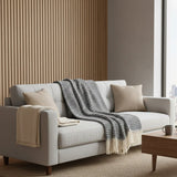 Plaid en coton noir motifs vagues I Artisanat du Portugal en ligne Plaid en coton "Ondas" - Noir