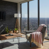 Plaid en coton rose motifs chevrons I Artisanat du Portugal en ligne Plaid en coton "Chevrons" - Rose