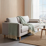 Plaid en coton vert motifs vagues I Artisanat du Portugal en ligne Plaid en coton "Ondas" - Vert