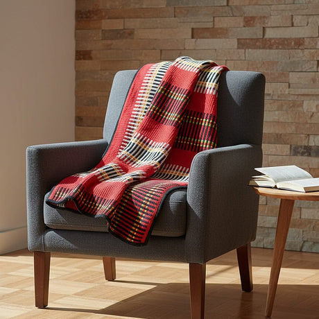 Plaid portugais Mantas de Mira de aire rouge Plaid traditionnel portugais à galon - Rouge