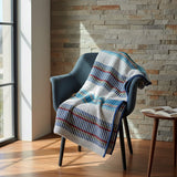 Plaid portugais Mantas de Mira de aire turquoise Plaid traditionnel portugais à galon - Turquoise