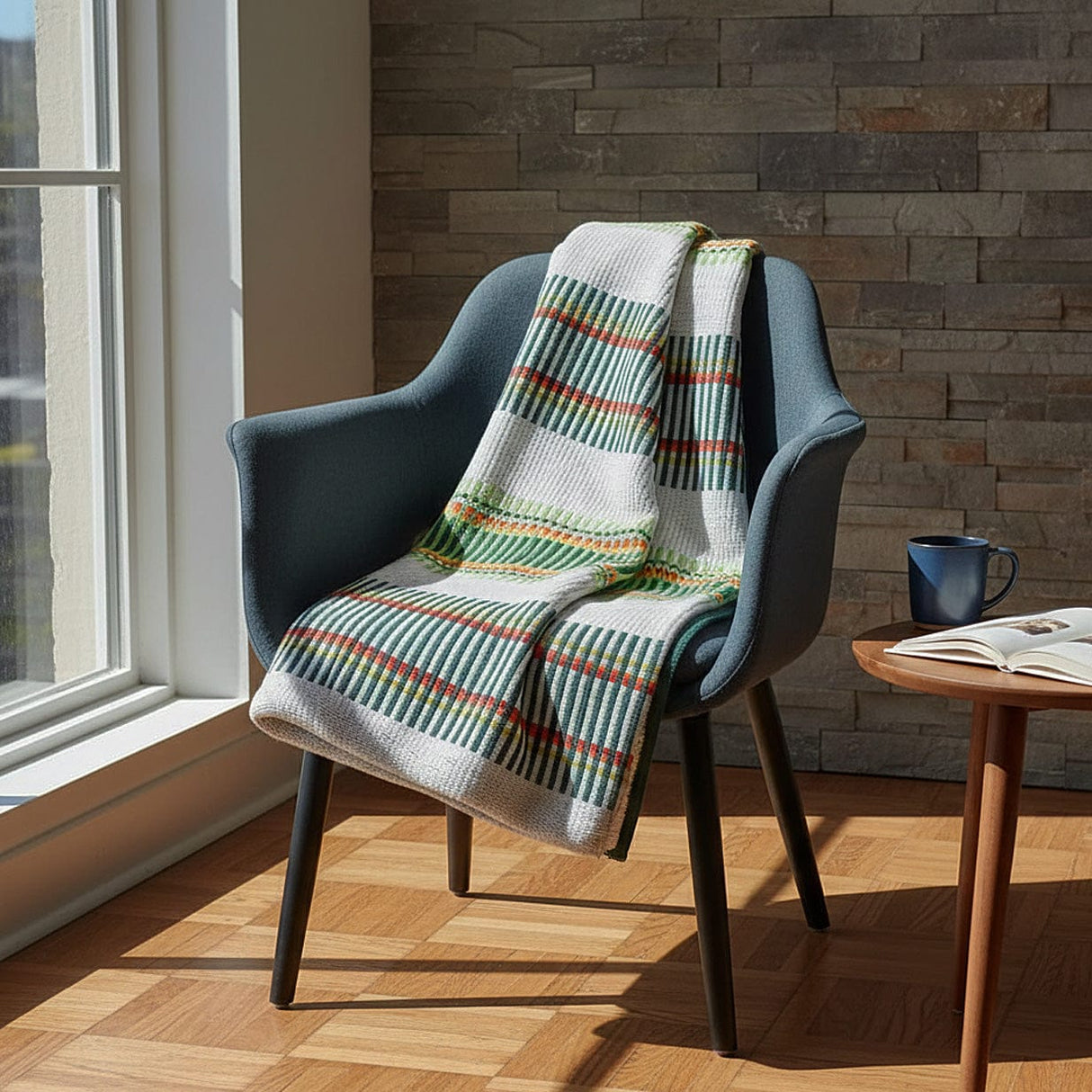 Plaid portugais Mantas de Mira de aire vert Plaid traditionnel portugais à galon - Vert