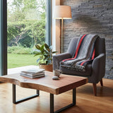 Plaid traditionnel portugais Noir Plaid traditionnel à frange "Manta de Mira de Aire" - Noir