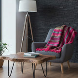 Plaid traditionnel portugais Rose Plaid traditionnel à frange "Manta de Mira de Aire" - Rose