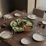 Plat à apéritif en forme de feuille de chou I Vaisselle portugaise Plat de service en céramique en forme de chou 31cm - Vert