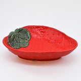 Plat en céramique en forme de fraise I Vaisselle artisanale du Portugal Plat de service en céramique en forme de fraise - 30cm