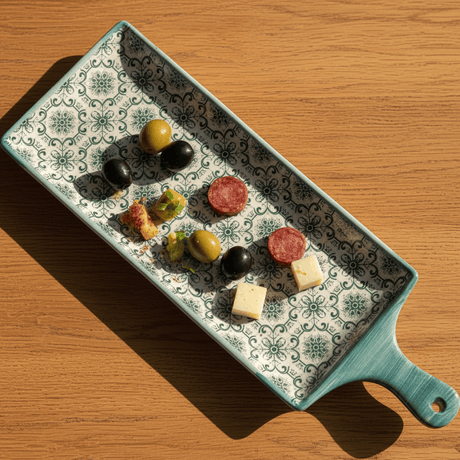 Plat en céramique motifs azulejos verts Plat en céramique "Padrão" - Vert