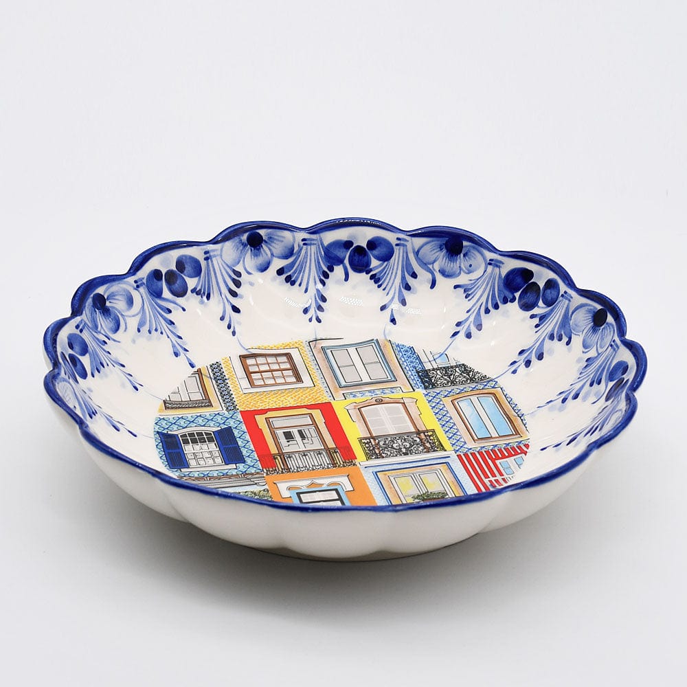 Plat en céramique traditionnel du Portugal  I bleu 24cm Plat en céramique "Janelas" - 24cm