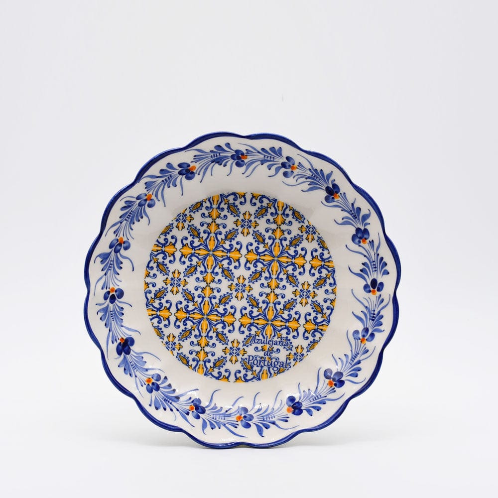 Plat en céramique traditionnel du Portugal  I Jaune 28cm Saladier en céramique "Tradicional" Jaune - 24cm