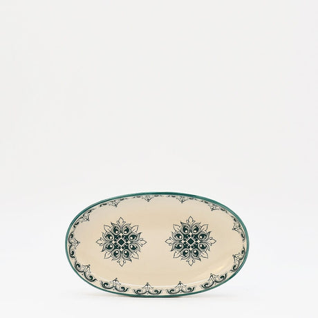 Plat ovale en céramique motifs Azulejos 19cm vert Plat ovale en céramique "Brasão" 19cm - Vert