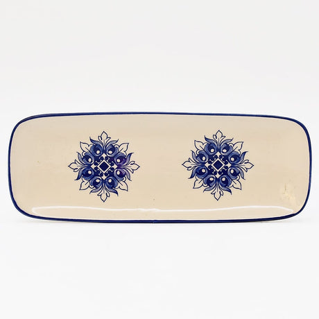 Plat rectangulaire en céramique motifs Azulejos bleus 22cm Plat en céramique "Brasão" 22cm - Bleu