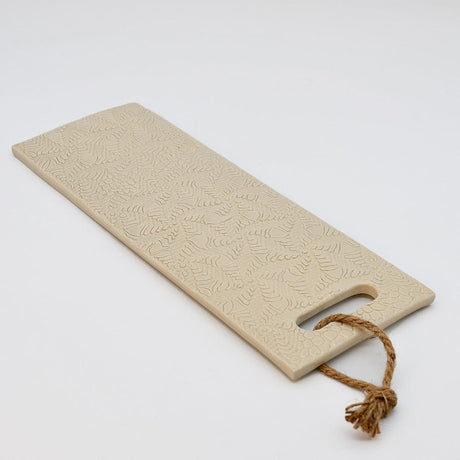 Plateau en céramique beige I Motifs dentelles portugaises Plateau de service "Renda"  - Beige