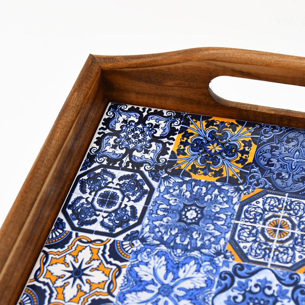 Plateau en faïence bleue Azulejo du Portugal I Vente en ligne Plateau "Azulejos"