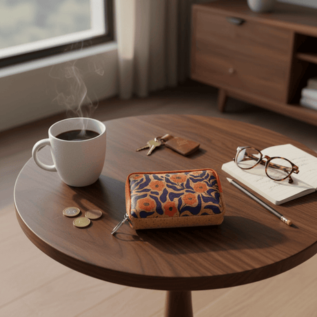 Porte-monnaie en liège du Portugal Motifs fleuris Porte-monnaie en liège