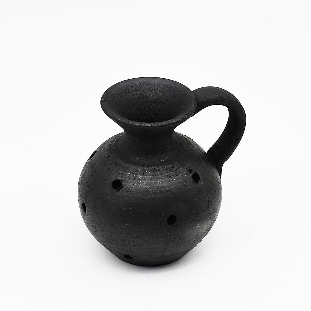 Pot à huile d'olive I Poterie noire Bisalhães I Artisanat portugais Pot en terre cuite noire de Bisalhães - 9cm