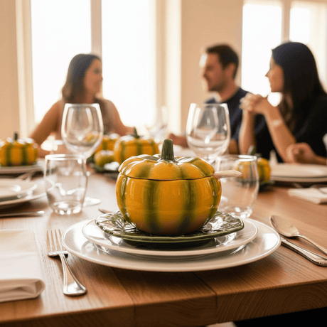 Pot en forme de citrouille I Vaisselle portugaise Pot en céramique en forme de citrouille - 10cm