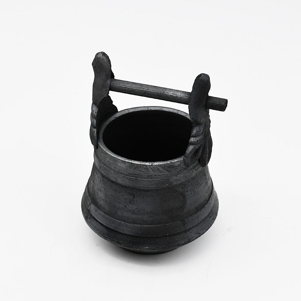 Pot miniature I Poterie noire Bisalhães I Artisanat portugais Pot en terre cuite noire de Bisalhães - 10cm