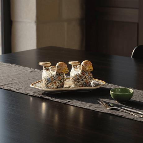 Présentoir à huile et vinaigre en céramique de Coimbra Présentoir à huile et vinaigre en céramique de Coimbra