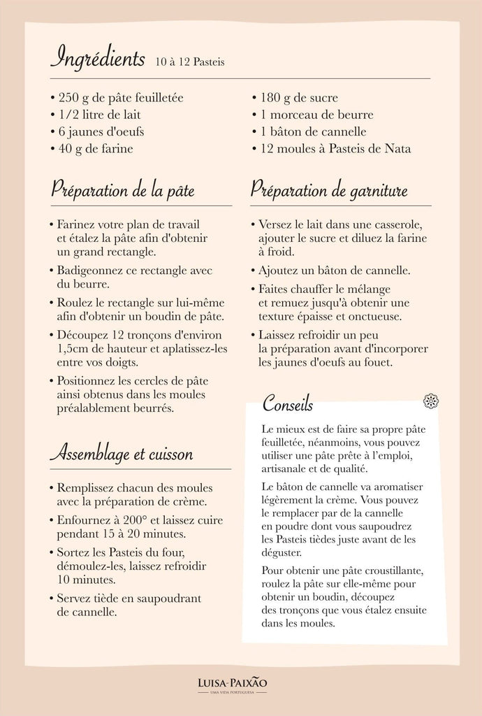 Recette des Pasteis de Nata I A télécharger gratuitement Recette des Pasteis de Nata