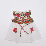 Robe enfant portugaise blanche à motifs floraux Viana Robe enfant à motifs Viana - Blanche
