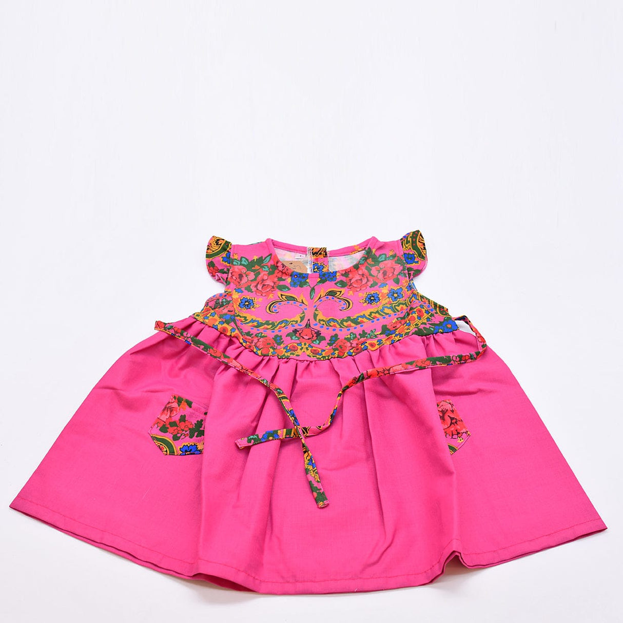 Robe enfant portugaise rose à motifs floraux Viana Robe enfant à motifs Viana - Rose