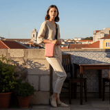 Sac bourse rose à bandoulière en liège portugais Sac bourse en liège - Rose