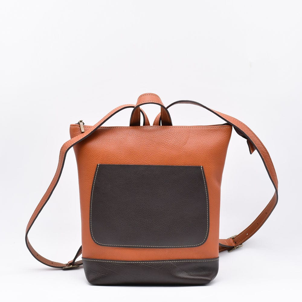 Sac fourre-tout de voyage en cuir marron I Maroquinerie portugaise Sac à dos en cuir - Marron clair