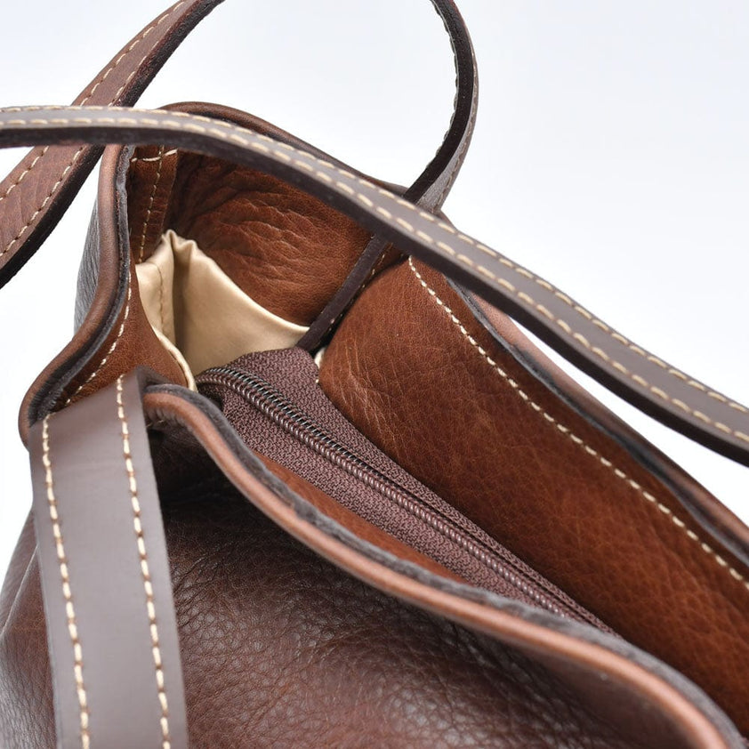Sac à Main Homme En Cuir Marron - Forme Tube - Fourre-tout Sans Marque