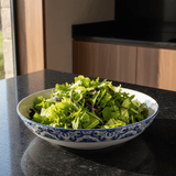 Saladier bas en céramique motifs azulejos version 2 Saladier en céramique "Floral" - Bleu