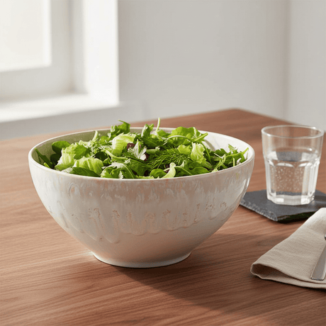 Saladier blanc en grès I Vaisselle du Portugal Saladier en grès "Taormina" 24cm - Blanc