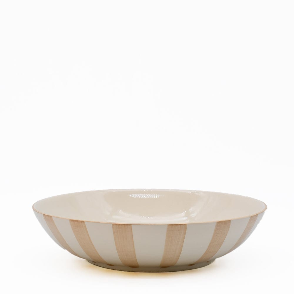 Saladier en porcelaine rayé moka et blanc Saladier rayé "Costa Nova Mar" 25cm - Moka