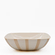 Saladier rayé moka et blanc I Vaisselle du Portugal en ligne Saladier rayé "Costa Nova Mar" 28cm - Moka
