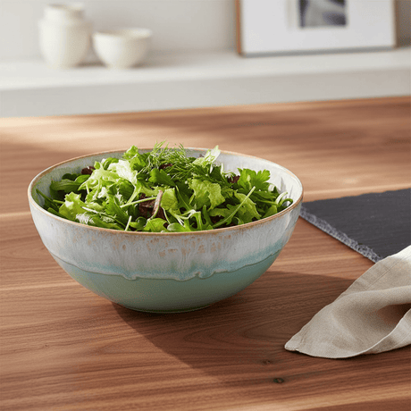 Saladier vert en grès I Vaisselle du Portugal Saladier en grès "Taormina" 24cm - Vert