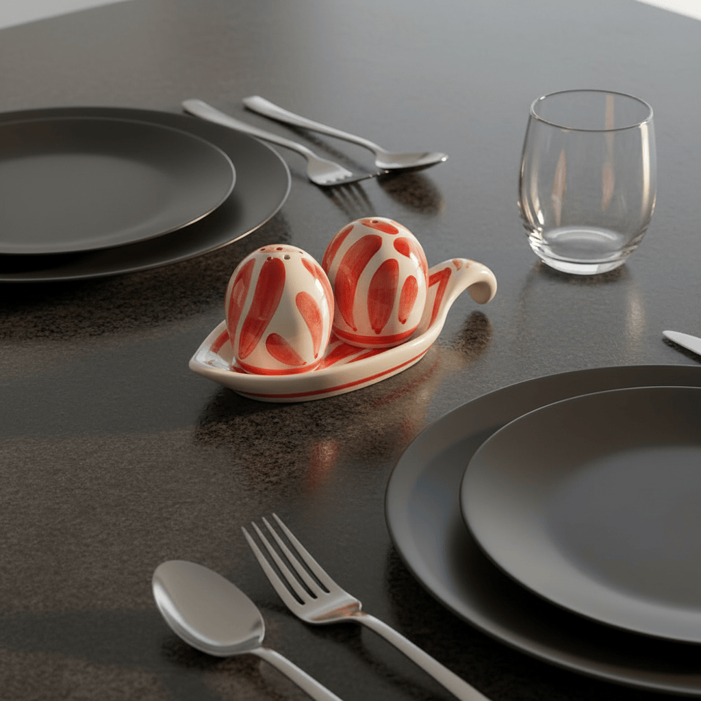 Salière & poivrière en céramique portugaise rouge Salière & poivrière en céramique "Andorinha" - Rouge