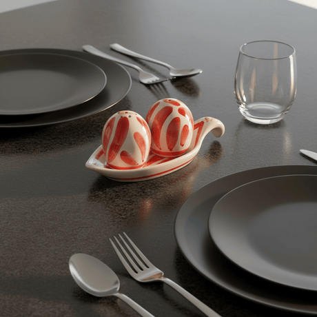 Salière & poivrière en céramique portugaise rouge Salière & poivrière en céramique "Andorinha" - Rouge