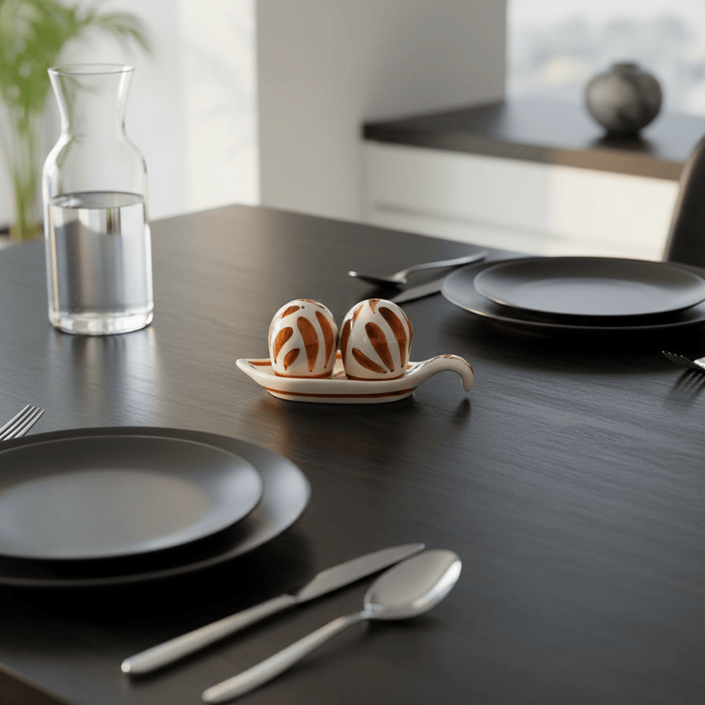 Salière & poivrière en céramique portugaise terracotta Salière & poivrière en céramique "Andorinha" - Terracotta