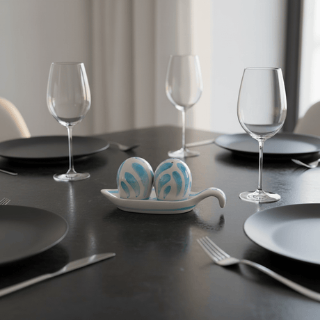 Salière & poivrière en céramique portugaise turquoise Salière & poivrière en céramique "Andorinha" - Turquoise