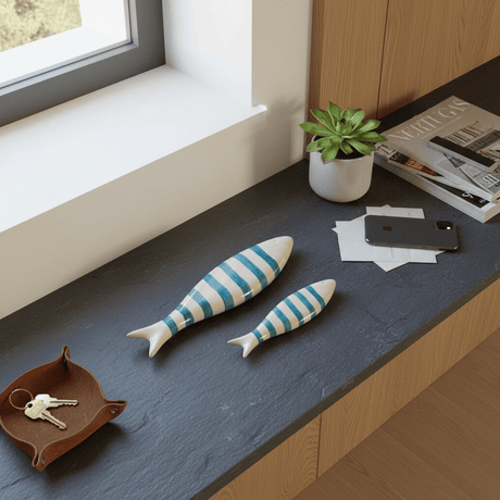 Sardine en céramique à poser turquoise Sardine en céramique à poser - Turquoise