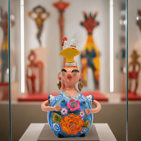 Statuette en terre cuite I Art naïf portugais Boneca Barriguda 30cm - Prazeres Côta