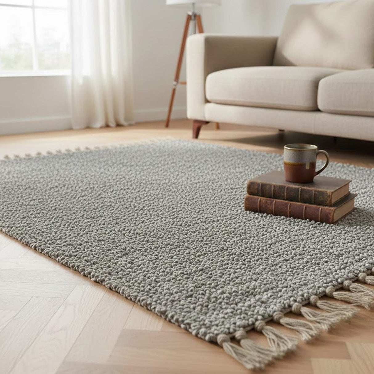 Tapis artisanal gris clair I Tapis artisanal portugais Tapis Artisanal - Gris clair