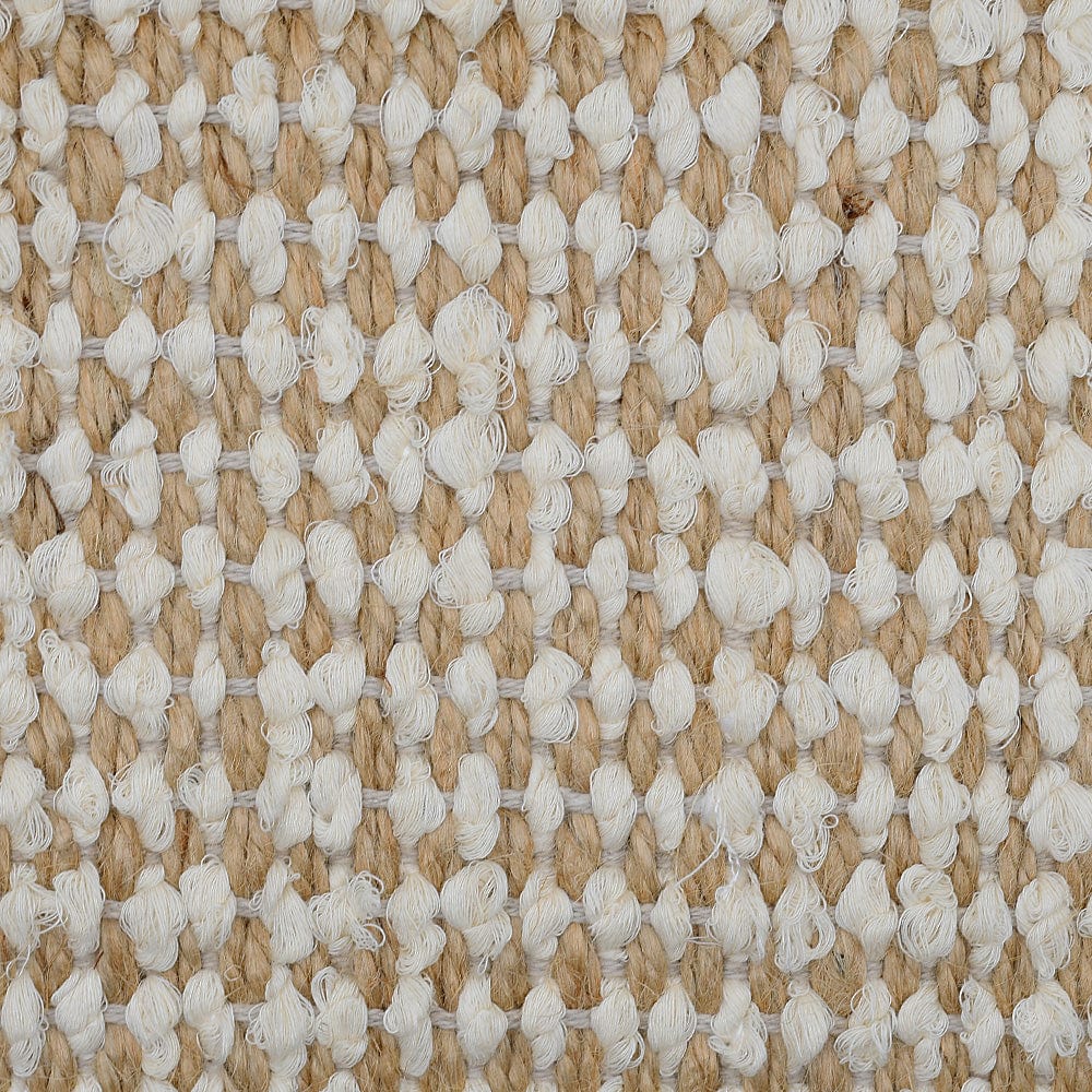 Tapis artisanal portugais noir Tapis artisanal en sisal et coton 150x100 - Blanc