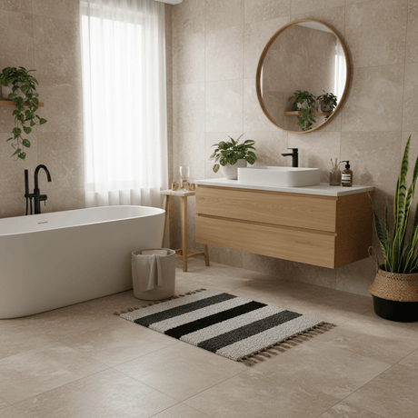 Tapis artisanal rayé gris I Tapis artisanal portugais Tapis Artisanal rayé - Gris. noir