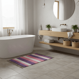 Tapis artisanal rayé rose I Tapis artisanal portugais Tapis Artisanal rayé - Rose. violet. beige