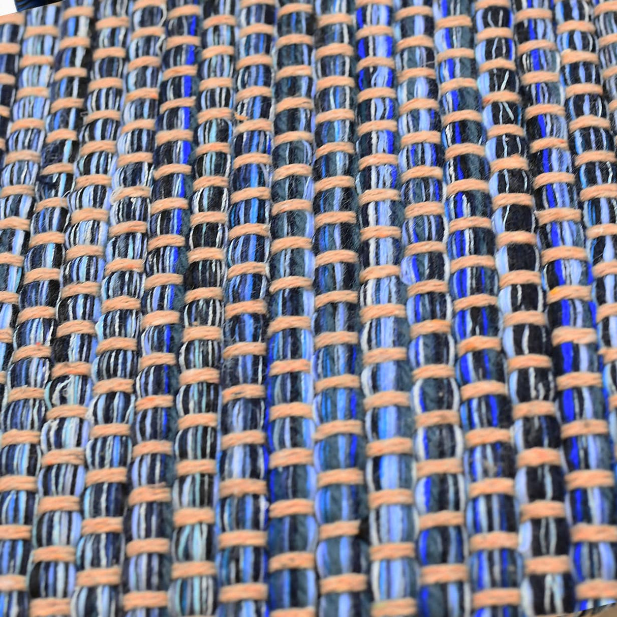 Tapis bleu en fibres mélangées I Fabrication artisanale portugaise Tapis en fibres mélangées - Bleu