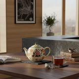 Théière en céramique peinte à la main au nord du Portugal Théière boule en céramique "Viana"