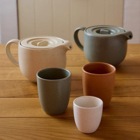 Théière en grès blanc mat 50cl avec diffuseur Théière en grès “Pacifica" - Sable