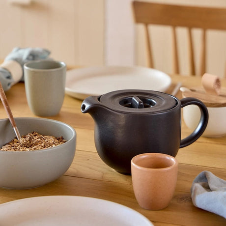 Théière en grès noir mat 50cl avec diffuseur Théière en grès “Pacifica" - Anthracite