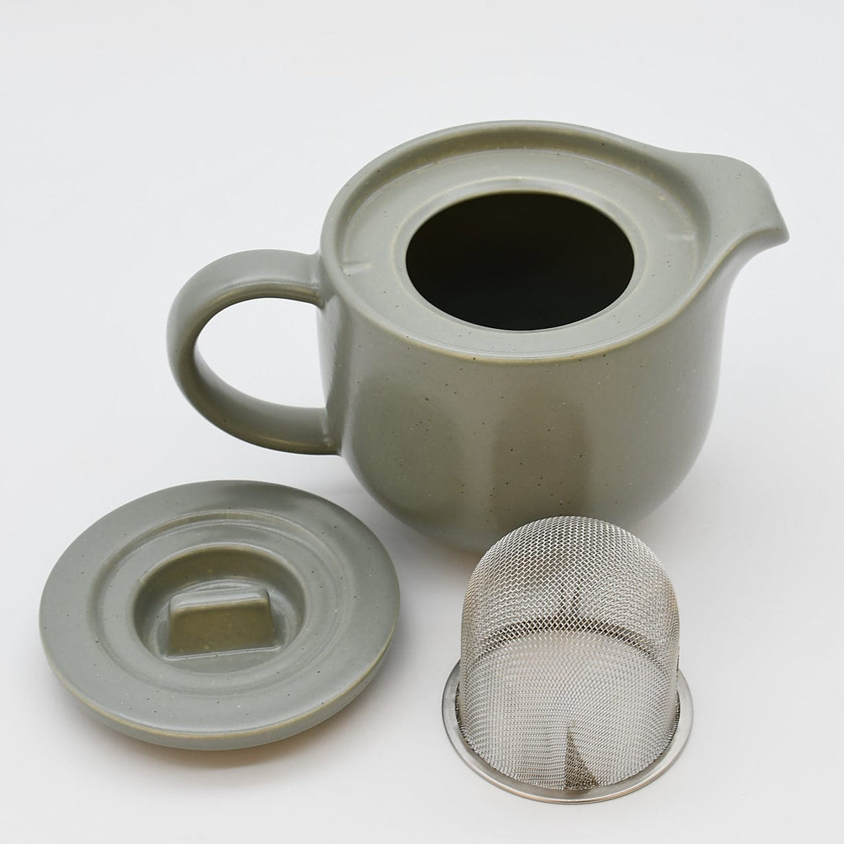 Théière en grès vert mat 50cl avec diffuseur Théière en grès “Pacifica" - Artichaud